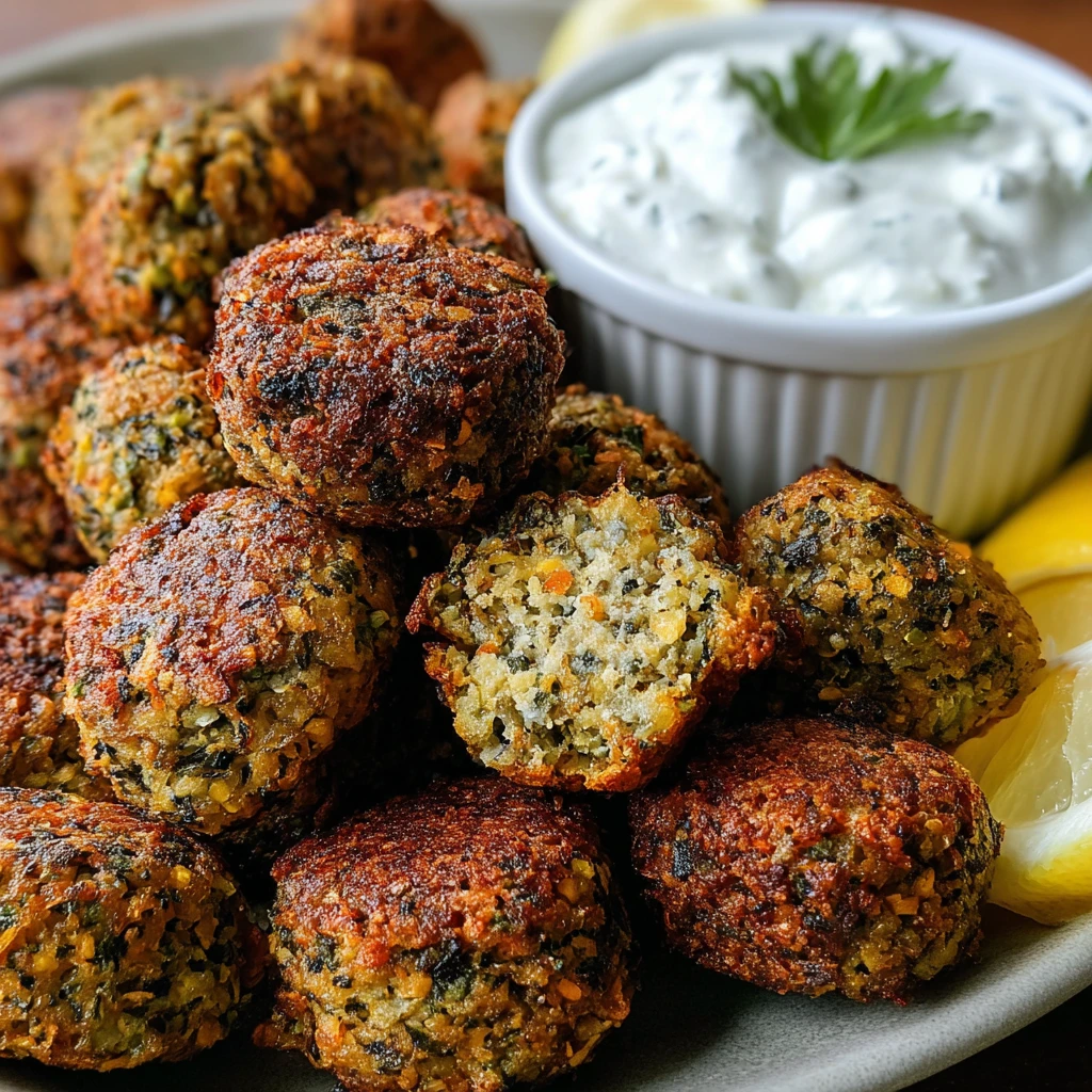 Baked Greek Lentil Meatballs Tzatziki Highprotein Dinner