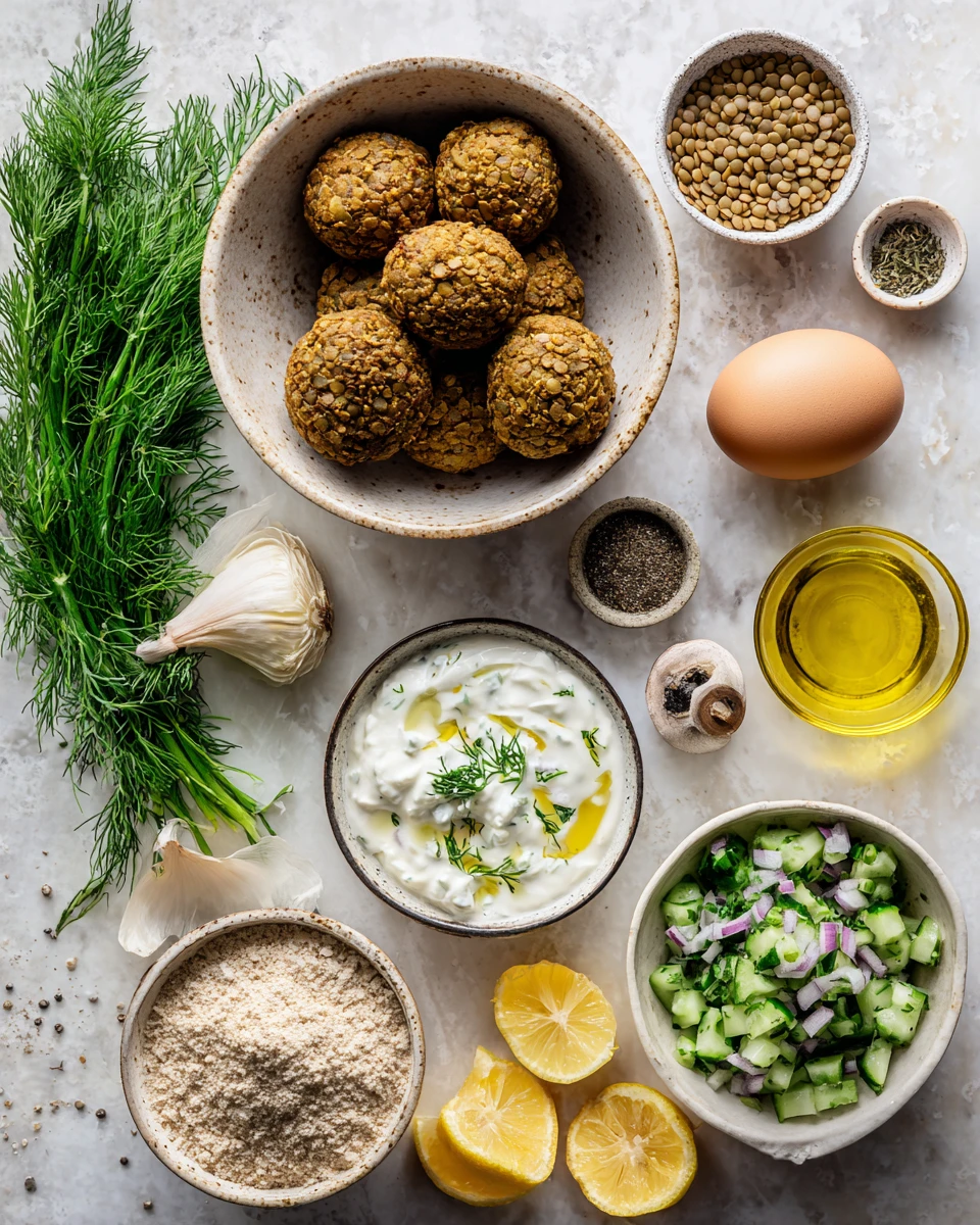 Baked Greek Lentil Meatballs Tzatziki Highprotein Dinner