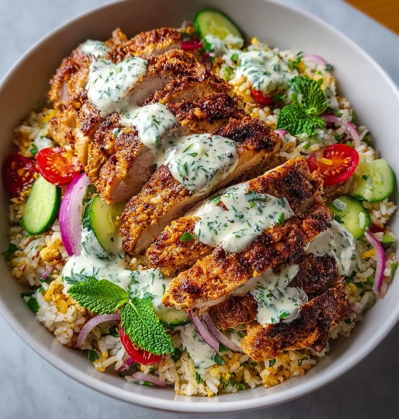 Chicken Shawarma Crispy Rice Salad