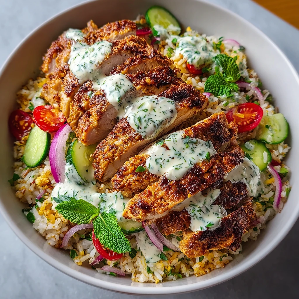 Chicken Shawarma Crispy Rice Salad