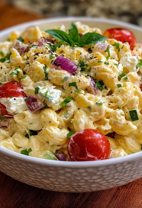 Mediterranean Cottage Cheese Pasta Salad