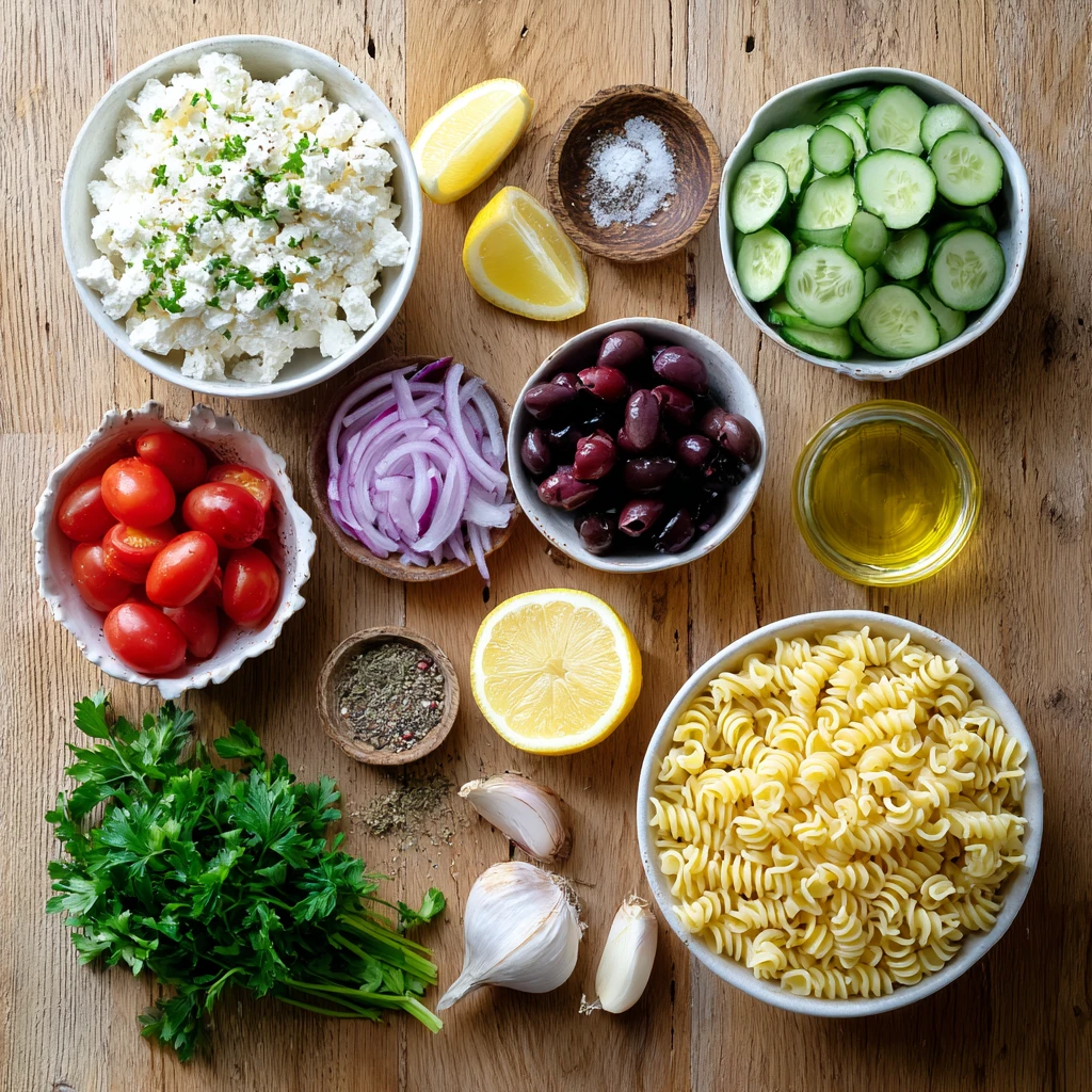 Mediterranean Cottage Cheese Pasta Salad