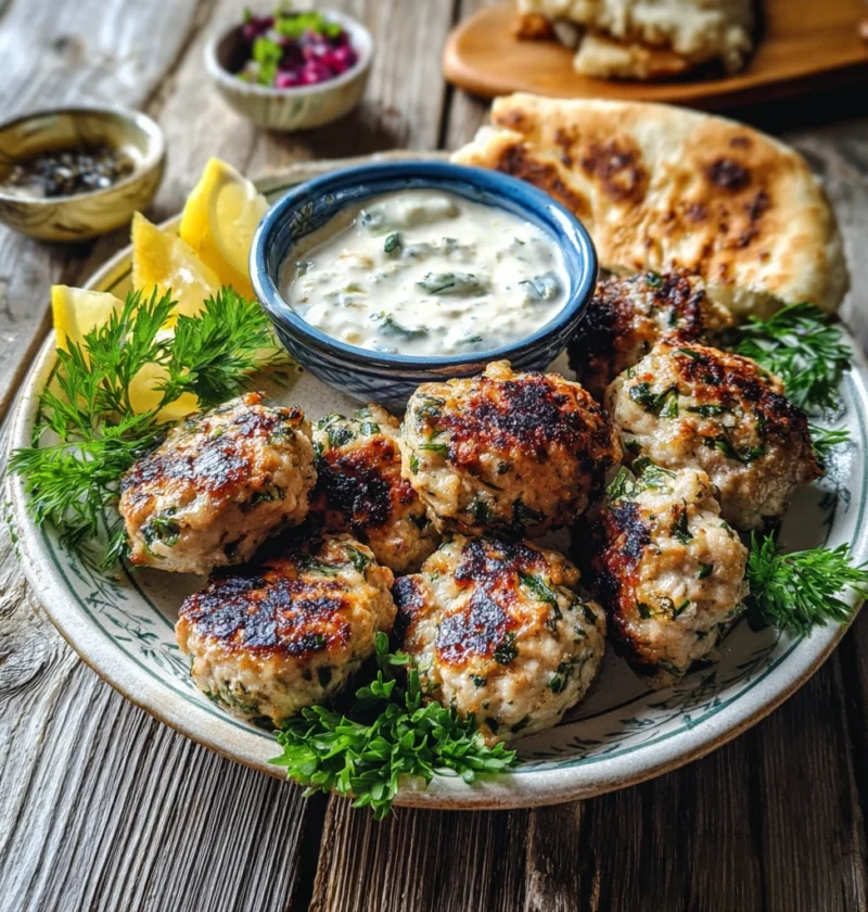 Savory Chicken Kofta Garlic Sauce