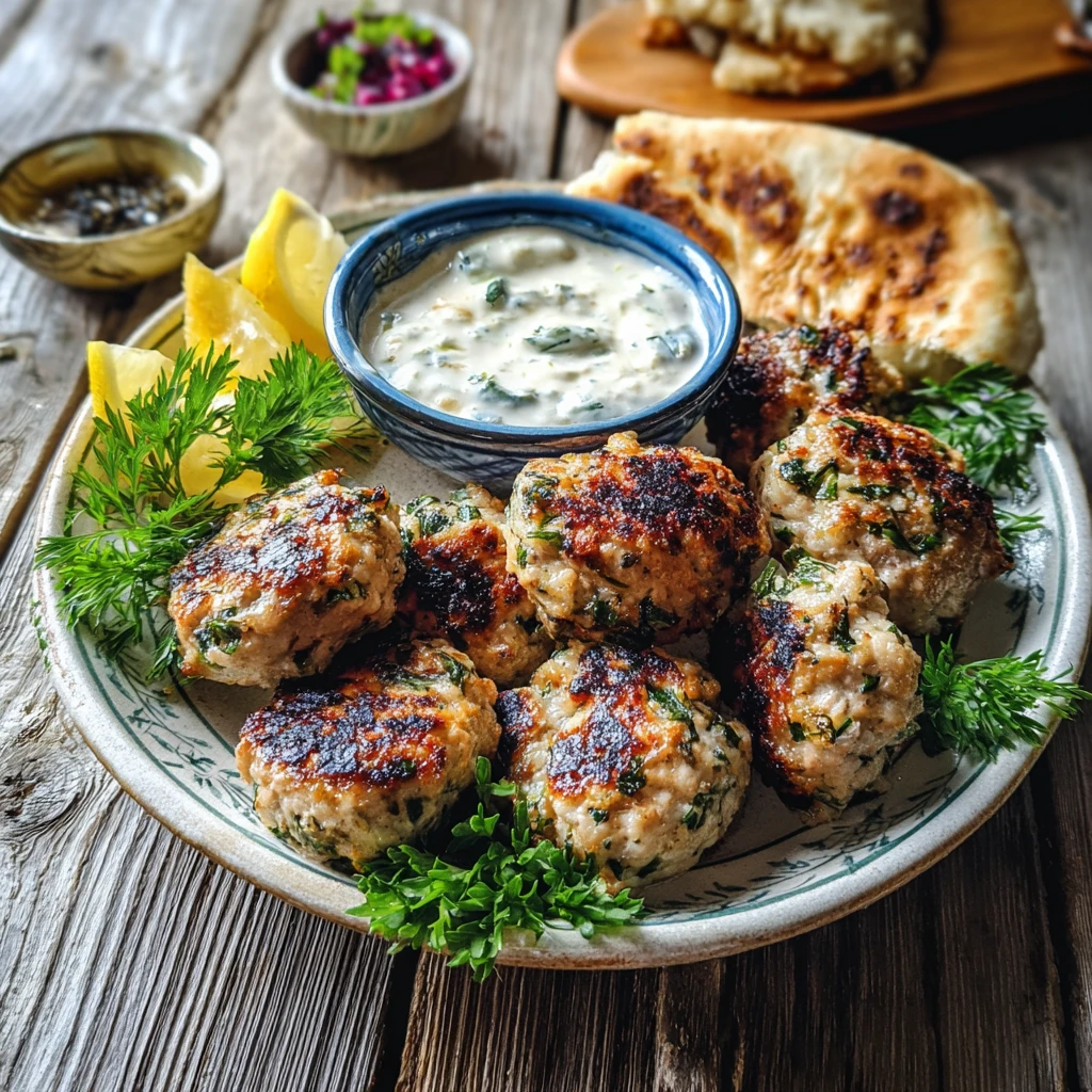 Savory Chicken Kofta with Garlic Sauce