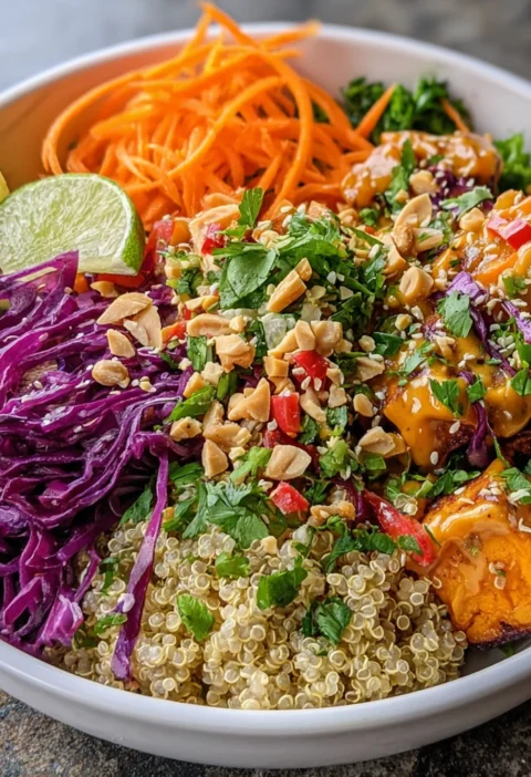 Thai Peanut Sweet Potato Buddha Bowl Healthy Lunch