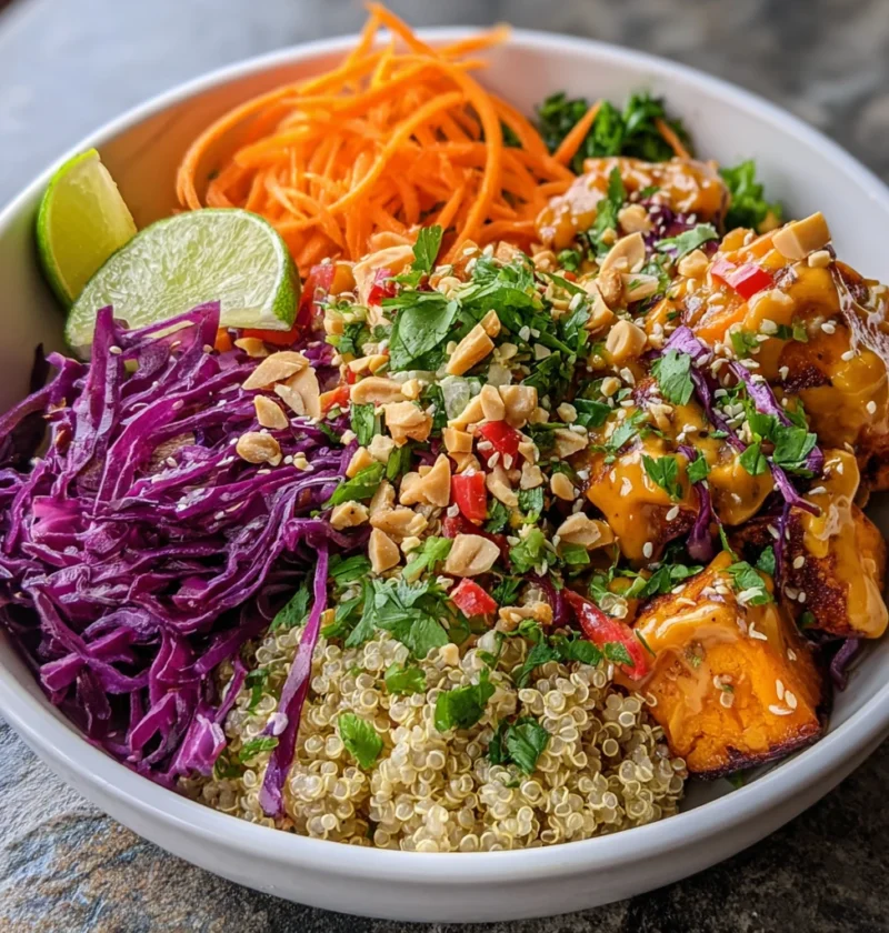 Thai Peanut Sweet Potato Buddha Bowl Healthy Lunch