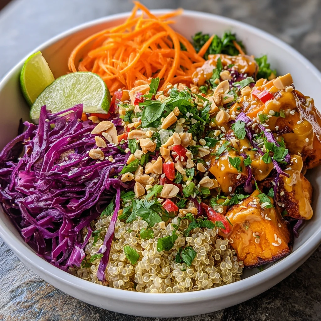 Thai Peanut Sweet Potato Buddha Bowl: Easy Healthy Lunch Recipe