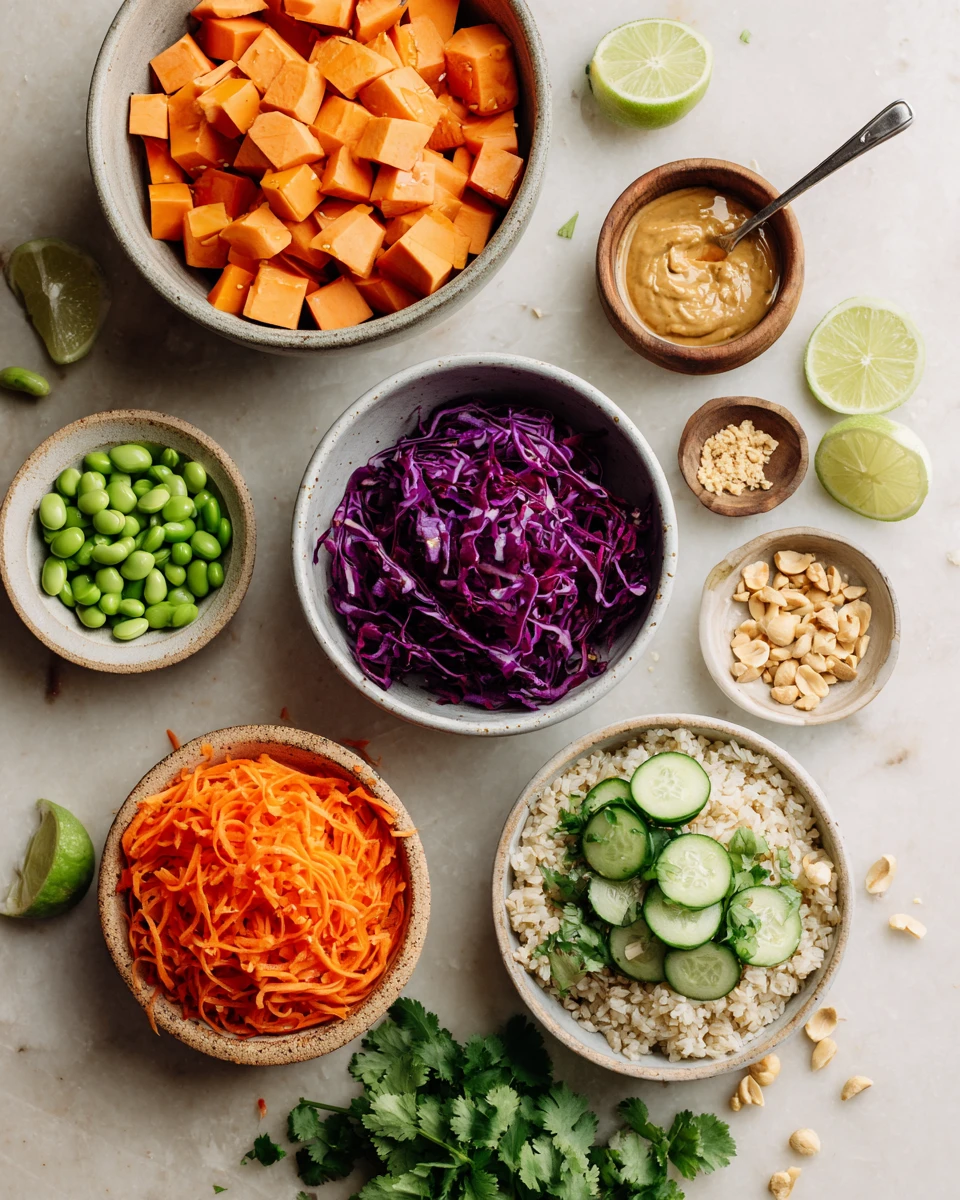 Thai Peanut Sweet Potato Buddha Bowl Healthy Lunch