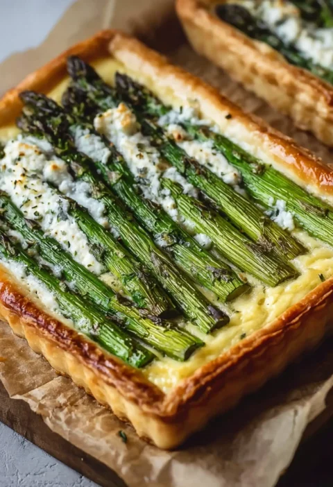Asparagus Goat Cheese Tart Recipe Image