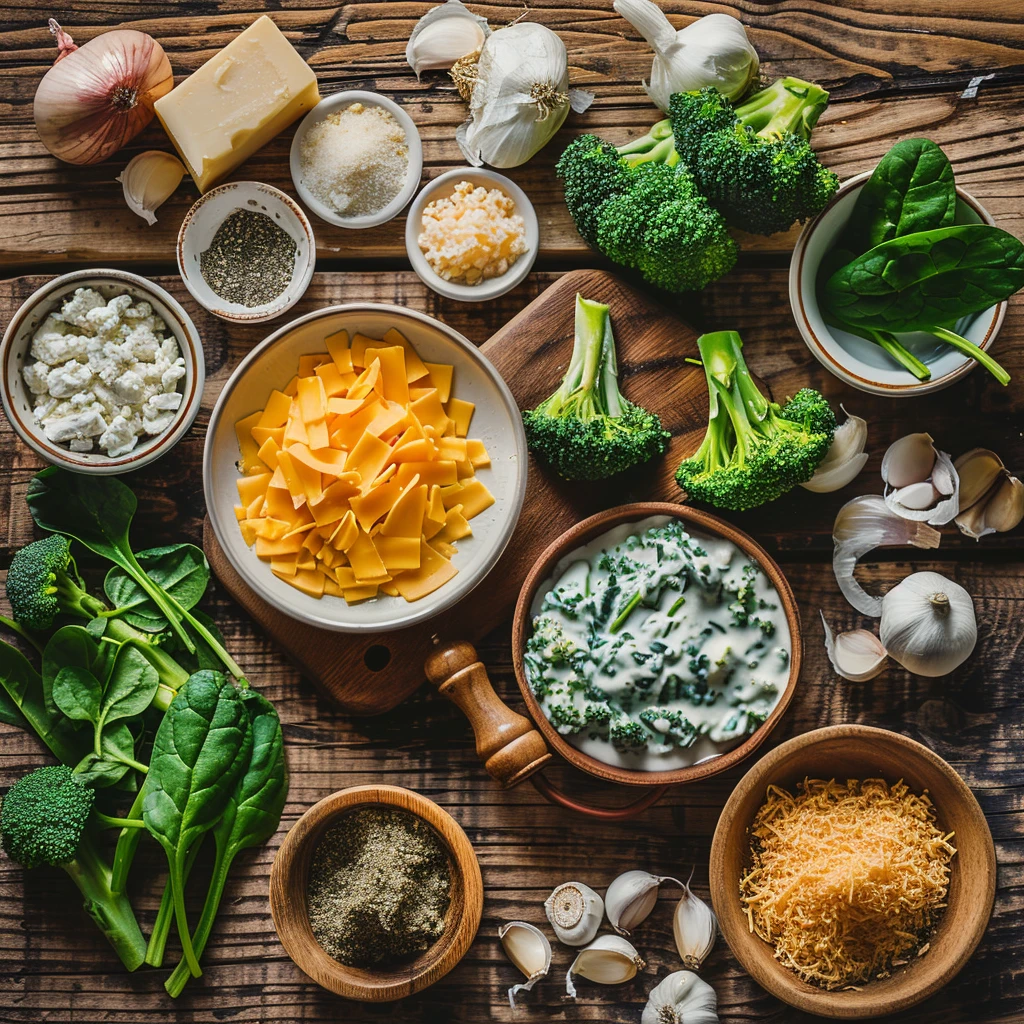 Creamy Spinach Broccoli Cheese Casserole