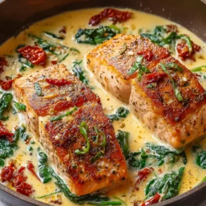 Creamy Tuscan Salmon with Sun-Dried Tomatoes