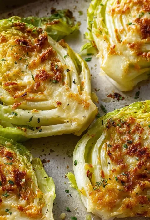 Crispy Cabbage Steaks Cheese Recipe Image