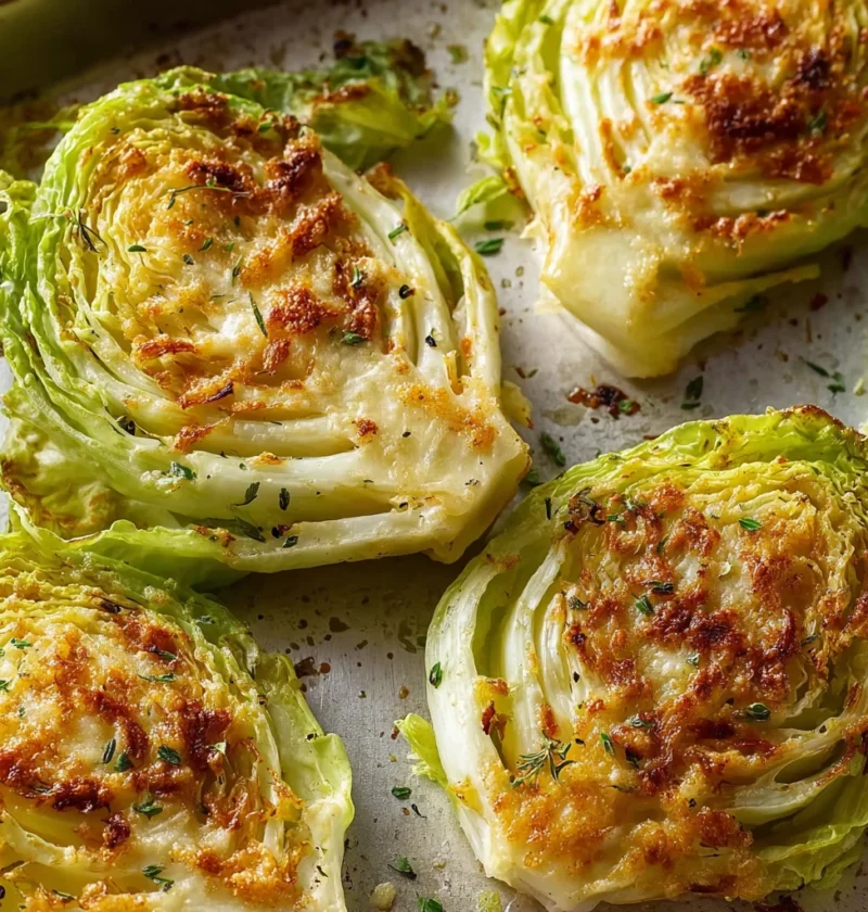 Crispy Cabbage Steaks Cheese Recipe Image