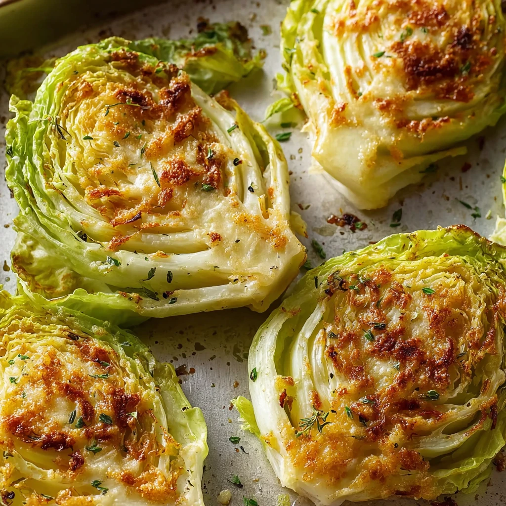 Crispy Cabbage Steaks with Cheese