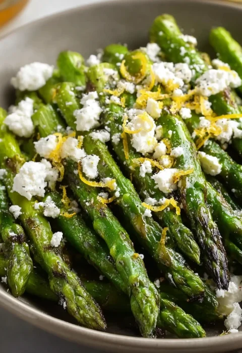 Grilled Asparagus Lemon Feta Recipe Image