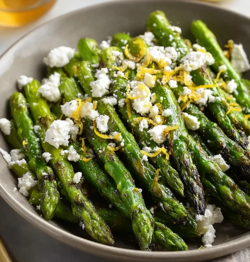 Grilled Asparagus Lemon Feta Recipe Image