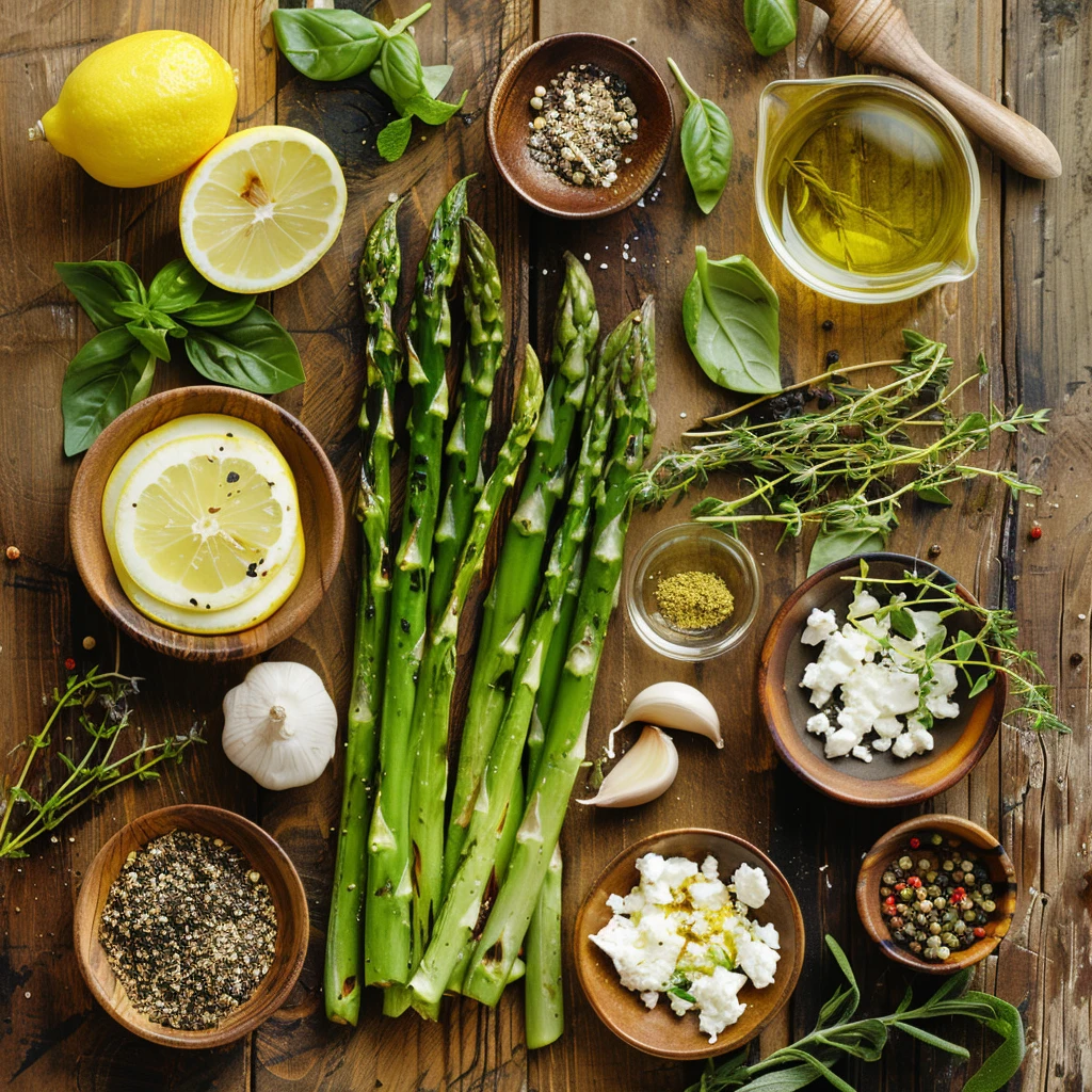 Grilled Asparagus Lemon Feta
