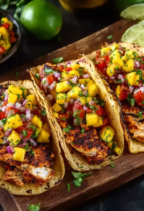 Grilled Chicken Tacos Mango Salsa Recipe Image