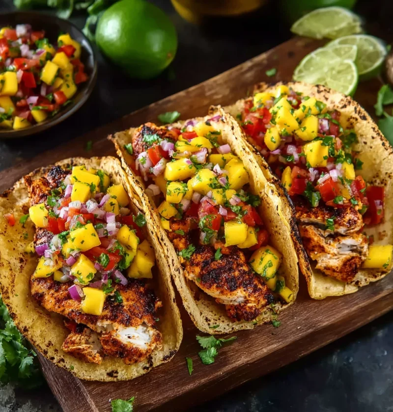 Grilled Chicken Tacos Mango Salsa Recipe Image