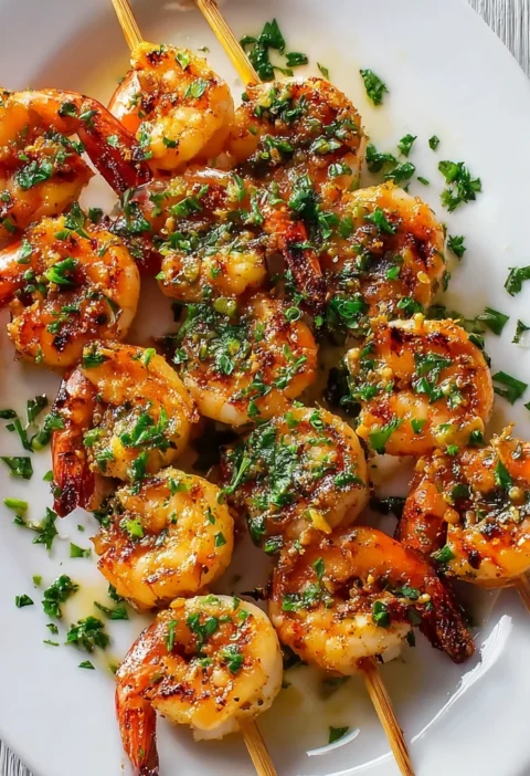 Juicy Mediterranean Grilled Shrimp Skewers Recipe Image