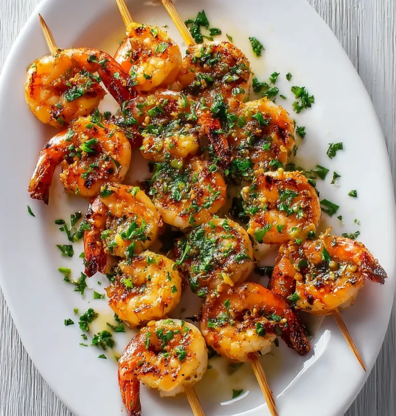 Juicy Mediterranean Grilled Shrimp Skewers Recipe Image