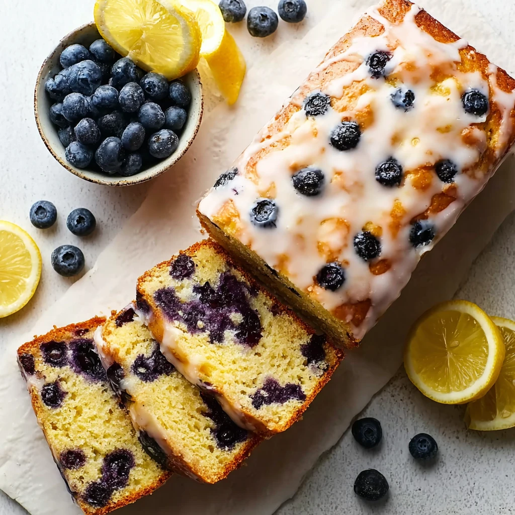Lemon Blueberry Loaf Cake with Glaze
