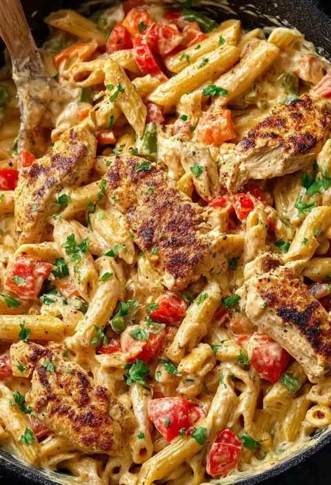 One Pot Creamy Cajun Chicken Pasta Recipe Image