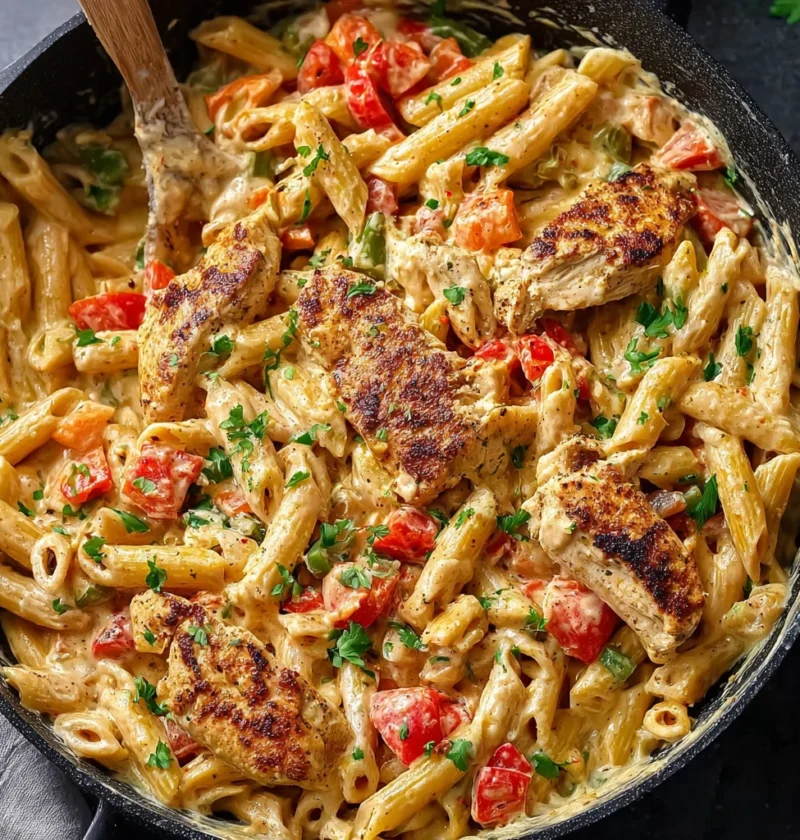 One Pot Creamy Cajun Chicken Pasta Recipe Image