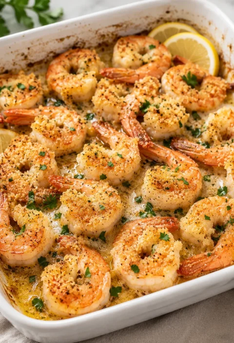 Easy Baked Shrimp with Garlic and Parmesan