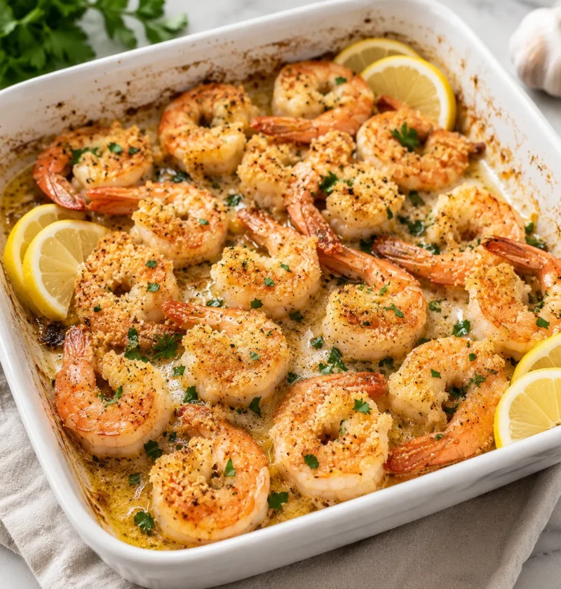 Easy Baked Shrimp with Garlic and Parmesan