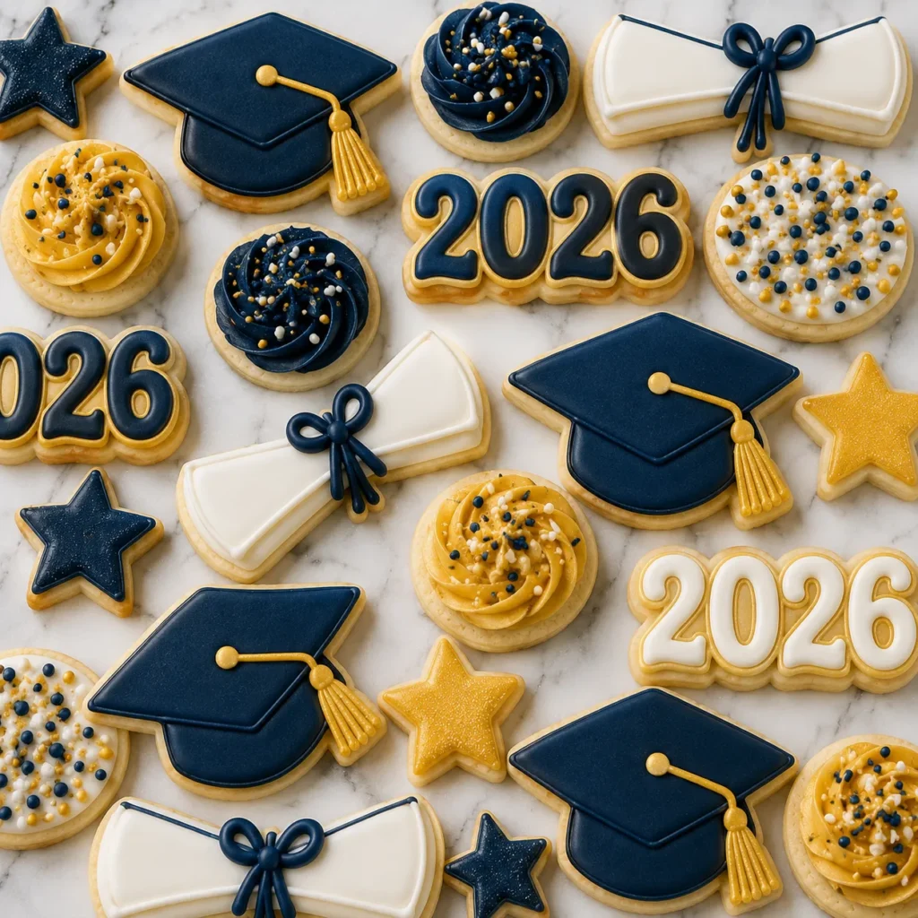 Grad Cookies in School Colors