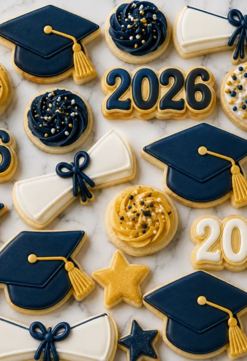 Grad Cookies in School Colors