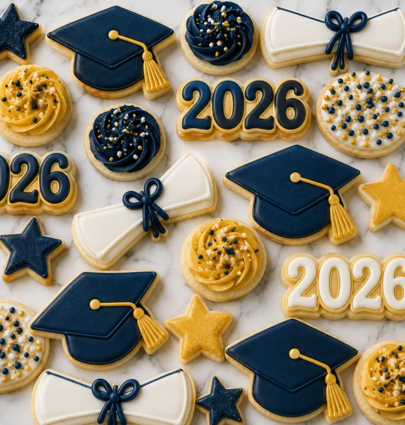 Grad Cookies in School Colors