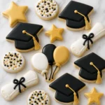 Vanilla Grad Cookies with Buttercream Frosting