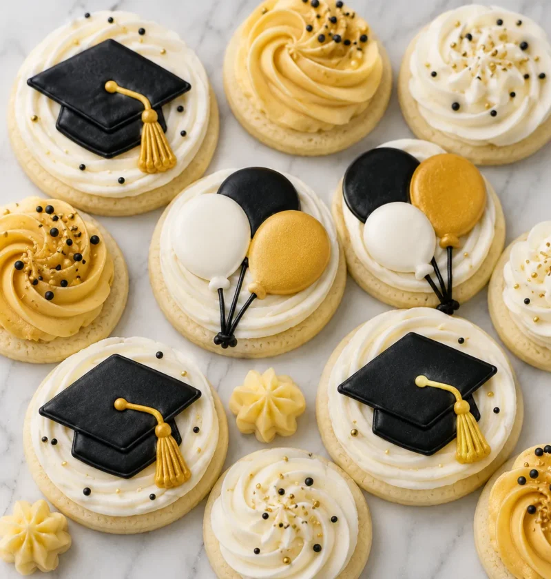Vanilla Grad Cookies with Buttercream