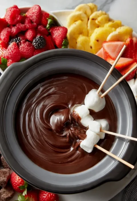 Classic Crockpot Chocolate Fondue