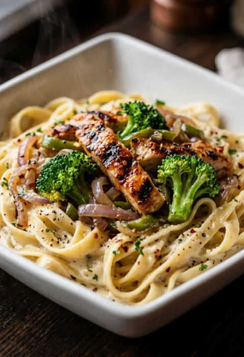 Creamy Chicken Broccoli Fettuccine