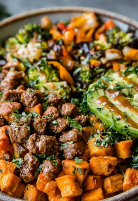 Ground Beef Sweet Potato Bowl