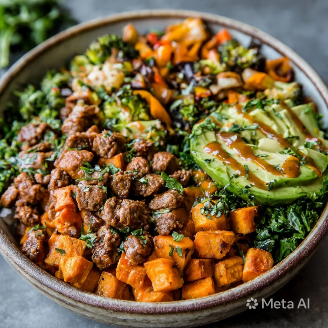 Ground Beef Sweet Potato Bowl