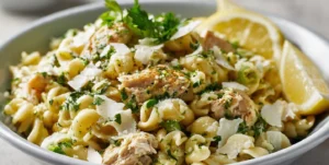 Lemon Parmesan Pasta Salad with Chicken