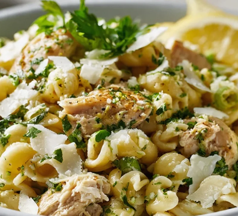 Lemon Parmesan Pasta Salad with Chicken