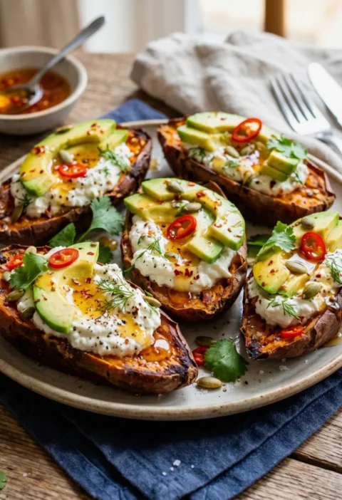 Loaded Sweet Potato with Whipped Feta
