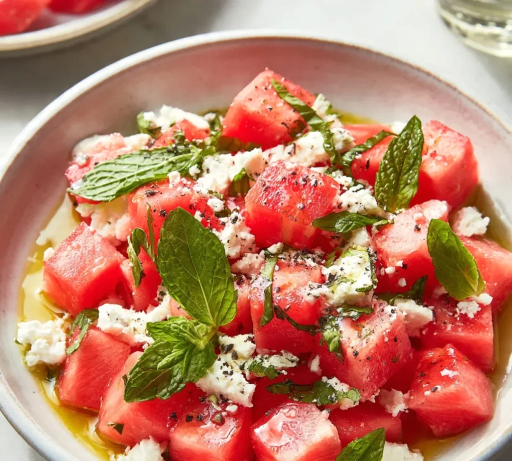 Refreshing Watermelon Feta Mint Salad - Refreshing Watermelon Feta Mint Salad