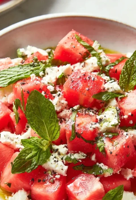 Refreshing Watermelon Feta Mint Salad