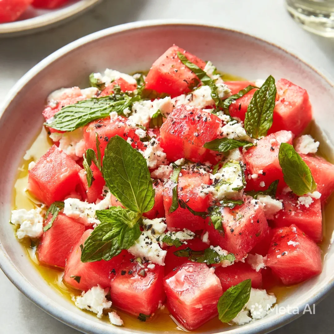 Refreshing Watermelon Feta Mint Salad