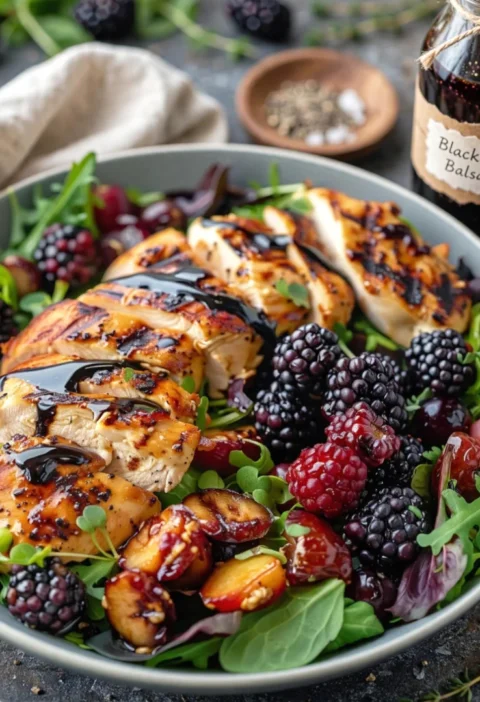 Blackberry Balsamic Grilled Chicken Salad