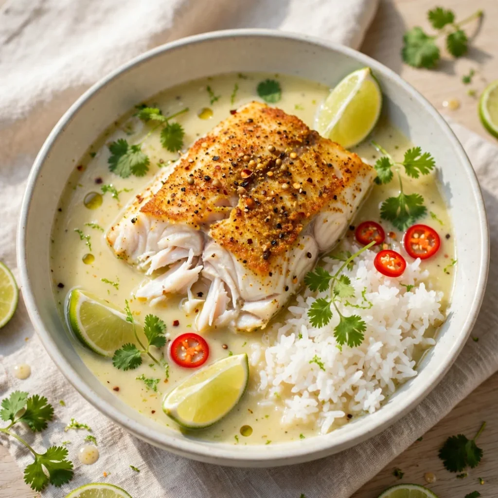 Coconut Lime Poached Fish