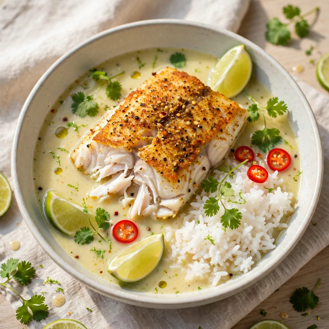 Coconut Lime Poached Fish