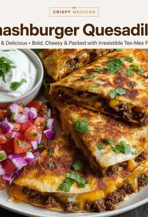 Crispy Mexican Smashburger Quesadillas