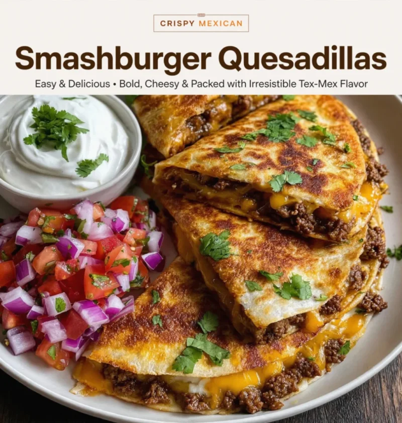 Crispy Mexican Smashburger Quesadillas